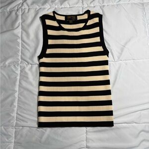 Truth- Women’s - Black and Cream Striped Top - XS